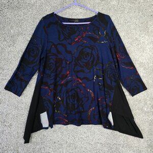 Liv by Habitat Women Asymmetrical Top Size Small Abstract Artsy